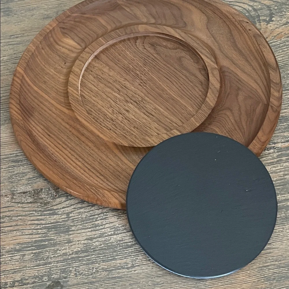 Crate&Barrel Wooden with Slate Tray